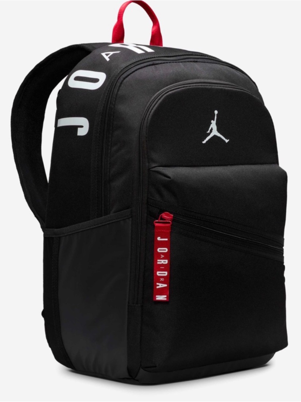 Jordan Black Backpack with Red Accents and White Jumpman